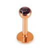 Rosegold Stahl - Labret abgerundet - Kristall