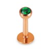 Rosegold Stahl - Labret abgerundet - Kristall