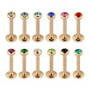 Rosegold Stahl - Labret abgerundet - Kristall 1,2 mm 6 mm 3 mm AQ