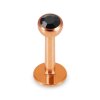 Rosegold Stahl - Labret abgerundet - Kristall 1,2 mm 6 mm 3 mm AQ