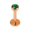 Rosegold Stahl - Labret abgerundet - Kristall 1,2 mm 6 mm 3 mm AQ