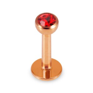 Rosegold Stahl - Labret abgerundet - Kristall 1,2 mm 8 mm 3 mm AQ