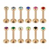 Rosegold Stahl - Labret abgerundet - Kristall 1,2 mm 8 mm 3 mm AQ