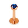 Rosegold Stahl - Labret abgerundet - Kristall 1,2 mm 8 mm 3 mm DB