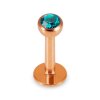 Rosegold Stahl - Labret abgerundet - Kristall 1,2 mm 8 mm 3 mm PL