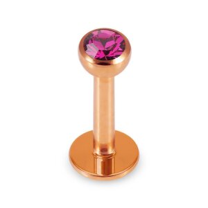 Rose Gold Steel - Labret - Kristall 1,2 mm 8 mm 3 mm PK