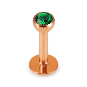 Rose Gold Steel - Labret - Kristall 1,2 mm 8 mm 3 mm PK