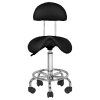 Tattoo Saddle Stool with Backrest - Adjustable - Black - Pro Ink