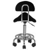 Tattoo Saddle Stool with Backrest - Adjustable - Black - Pro Ink