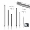 1,2 mm - 30 mm - Titan - Barbell - ohne Kugeln