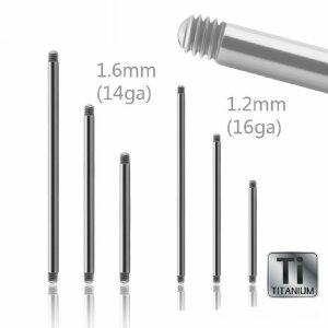 1,6 mm - 45 mm - Titan - Barbell - ohne Kugeln