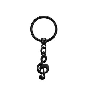 Black Steel - BCR ball closure ring - musical note 10 mm