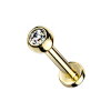 Titan - Labret - Coloriert  - Innengewinde - mit Kristall 1,2 x 6 mm Gold