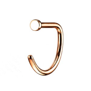 Titan - Nose ring with Flat Disc 0,8 x 8 mm Rosegold