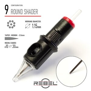 Rebel Cartridges - Round Shader - 20 pcs 9er Round Shader (0.30mm)