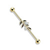 Stahl - Industrial Barbell - Blume mit Opal Kristall