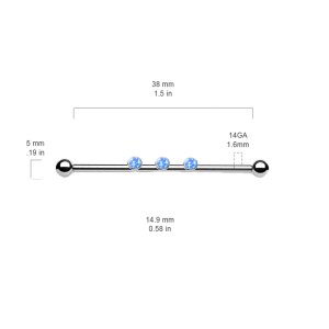 Stahl - Industrial Barbell - 3 Opal - Innengewinde