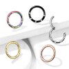 Stahl - Segment Clicker - 5 Kristall Rosegold 10 mm