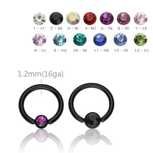 8 mm - 3 mm - RC - Rainbow Colour/ Regenbogen - Black...