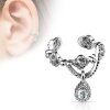 Brass - Clip On Piercing - floral crystal