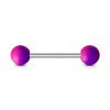 Stahl - Barbell - Zungenbarbell - zweifarbig mit Gummibeschichtung Purple/Pink