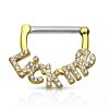 Stahl - Nipple Bar Clicker - "Lick Me" - Kristall