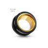 Steel - tunnel - black with gold interior - double flared 8 mm