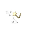 Titan - Nasenstecker -  L-Form - Stern Gold