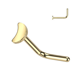 Titan - Nasenstecker -  L-Form - Mond Gold