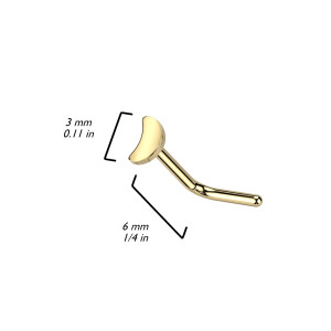 Titan - Nasenstecker -  L-Form - Mond Gold