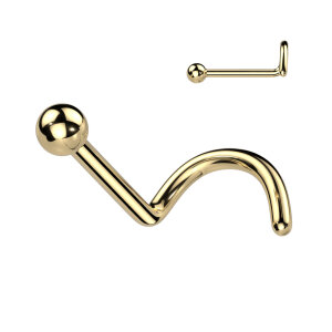 Gold Titan - Nose Screw - 3 Forms -  0,8 mm -  ball