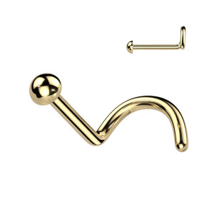 Gold Titan - Nose Screw - 3 Forms - 0,8 mm - half ball