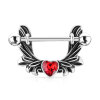 Stahl - Nipple Bar - Angel Wings - Herz - Kristall