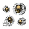 Steel - Screw Fit Tunnel - Protruding Bronze Skull 8 mm