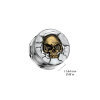 Steel - Screw Fit Tunnel - Protruding Bronze Skull 8 mm