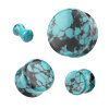 Teal Black Turquoise Double Flare Stone Plug 12 mm