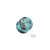 Teal Black Turquoise Double Flare Stone Plug 12 mm