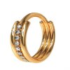 Stahl - Segment Clicker - 15 Kristalle Rosegold 8 mm