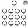 8 mm - 4 mm - RS - Rose / Rosa - Black Titan - BCR Klemmring mit Flatball - Kristall - 1,2 mm