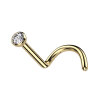 Gold Titan - Nose Screw - 3 Forms 1 mm Kristall CC 2,5 mm