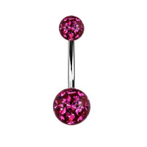 Steel - Banana - double Epoxy ball RS-Rose 10 mm