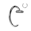 Titanium Nose Hoop Ring With Bar Stopper 0,8 x 8 mm Silver