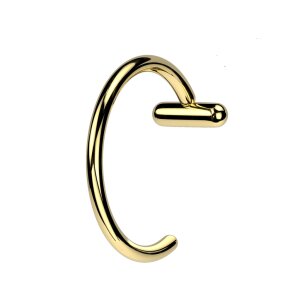 Titan - Nasenring mit Barstopper 1,0 x 8 mm Gold