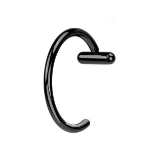 Titan - Nasenring mit Barstopper 1,0 x 8 mm Schwarz