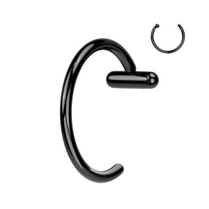 Titan - Nasenring mit Barstopper 1,0 x 8 mm Schwarz