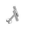 Stahl – Labret – Push In - ohne Gewinde - Doppelreihe - Smaragd Stein Silber 1,2 mm