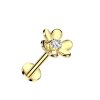 Stahl – Labret – Push In - ohne Gewinde - Blüte - Kristall Gold 1,2 mm