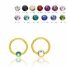 Gold Steel - BCR ball closure ring with Flatball - crystal - 1,2 mm 8 mm - 3 mm - BK