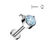 Titan - Labret - Innengewinde - Kristall - Katze 1,2 x 6 mm Silber AQ