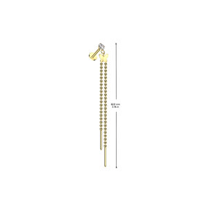 Stahl – Labret – Innengewinde - Kette - Schmetterling - Kristall   Gold 6 mm